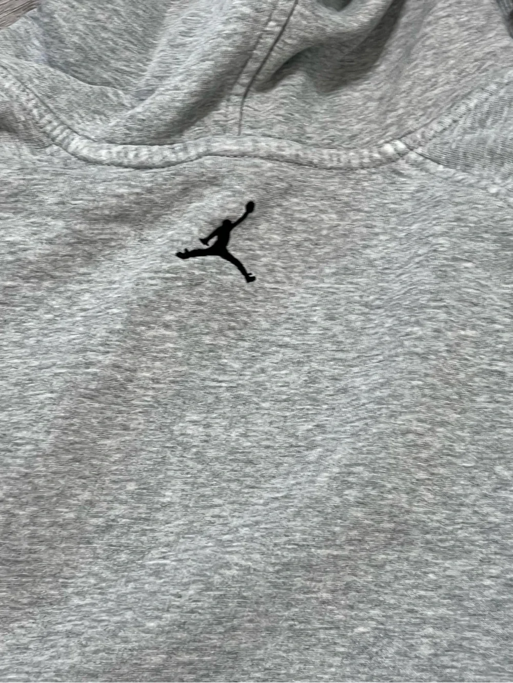 Jordan Heather Grey Pullover Hoodie with BLACK Logo